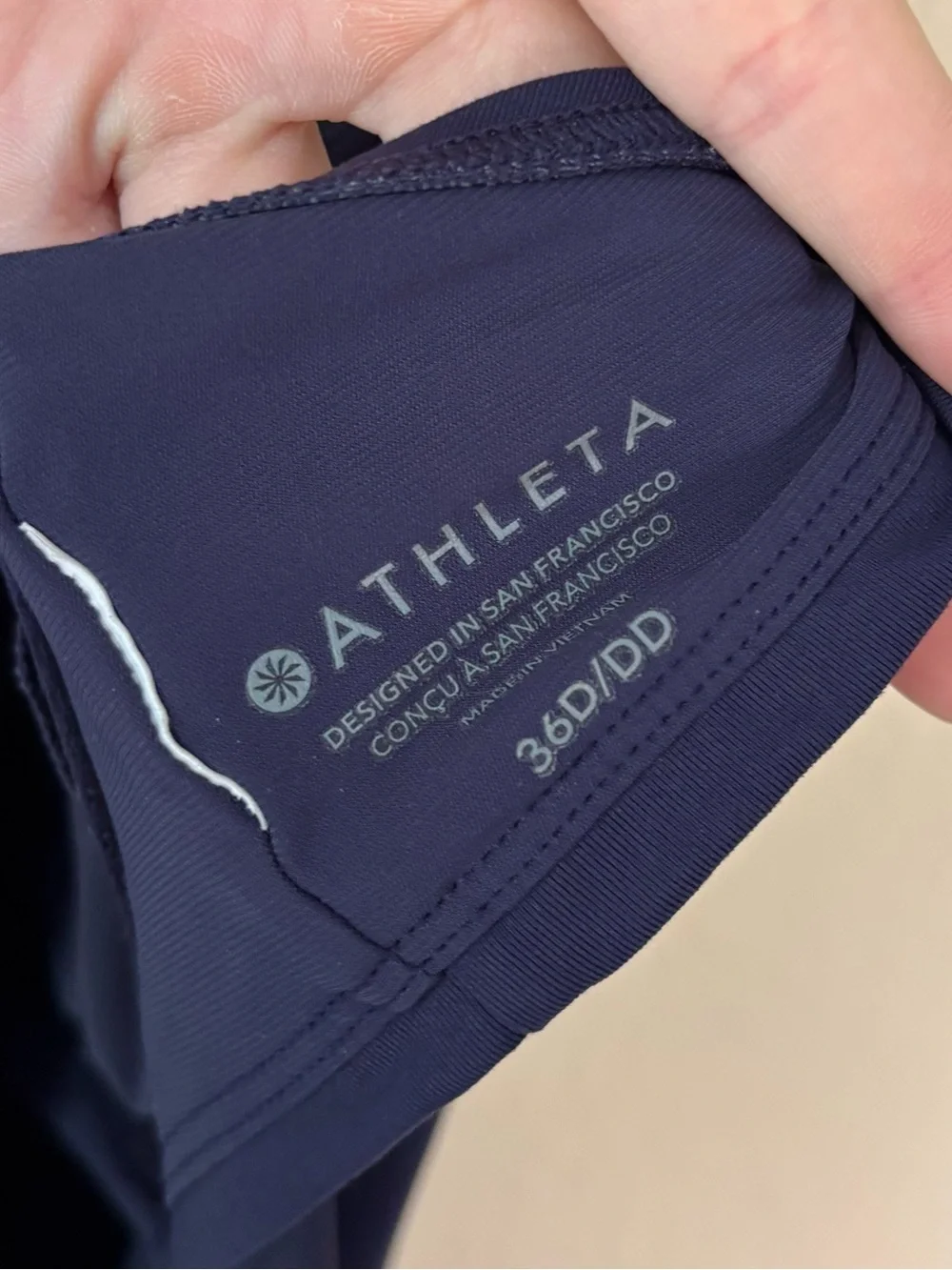 Athleta | Women's Seascape Bra Cup Blousy Modest Tankini Top Navy Size 36D/DD